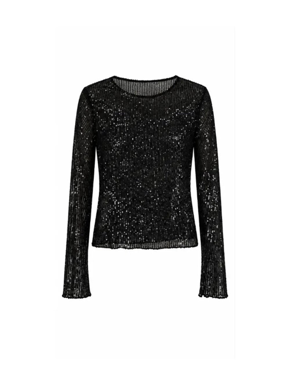 Lucky Brand Black Sequin Long Sleeve Top, Size M